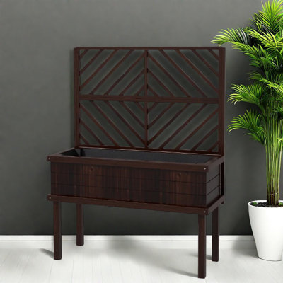 Spacious Wooden Planters With Trellis For Elegant Outdoor Use