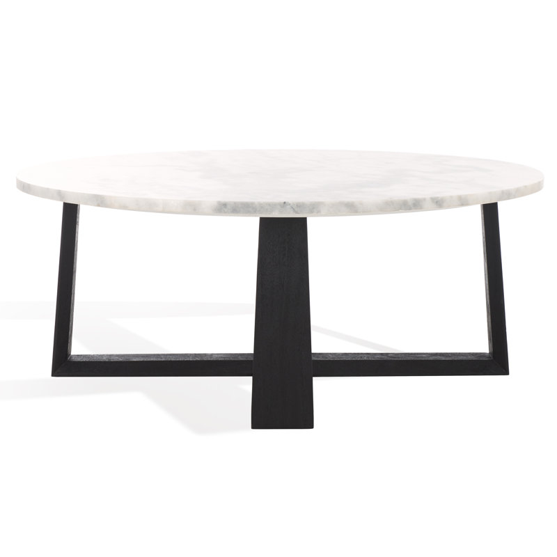 Table basse Baudelaire, Noir, Marbre blanc gris