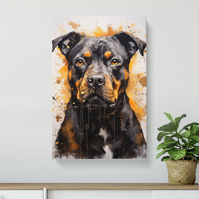 Staffordshire Bull Terrier Hard Edge - Wrapped Canvas