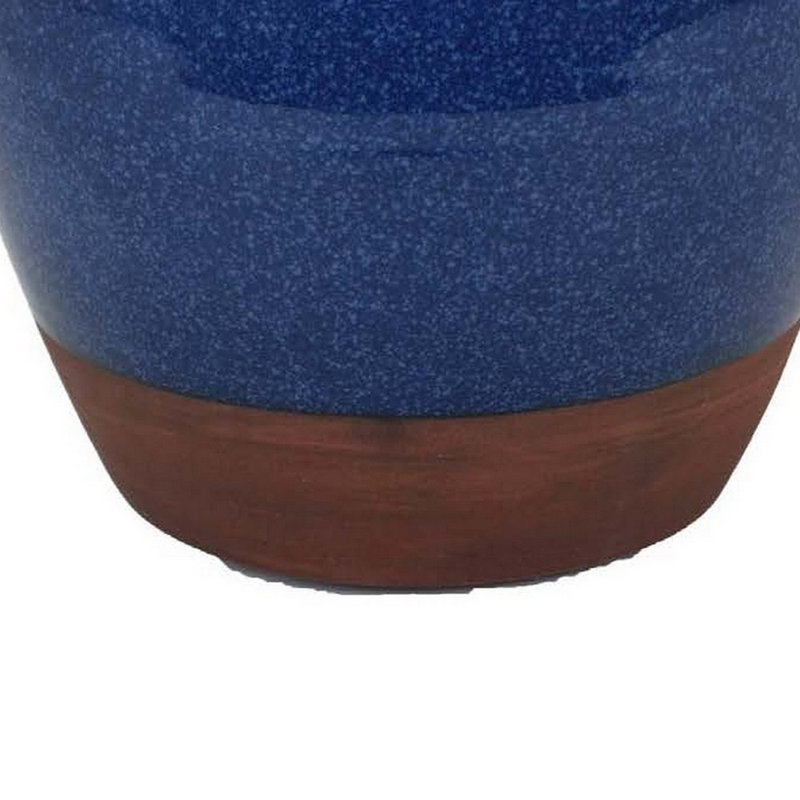 Vase en céramique 12 tons Julies, Bleu/brun