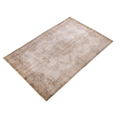 One-of-a-Kind 5'8" X 8'7" 1980s Wool Area Rug in Gray