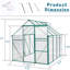 Serre extérieure 6 x 8 pi - Base galvanisée et panneau en polycarbonate pour une construction de performance durable Toit réglable Conditions de plantation optimales-131471134
