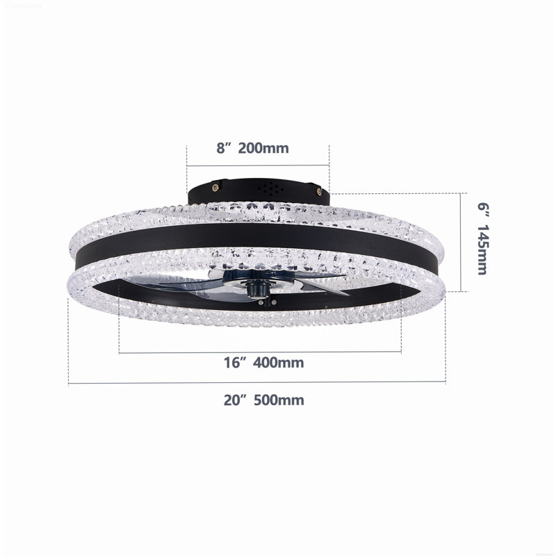 Ventilateur de plafond Luxury, Noir mat