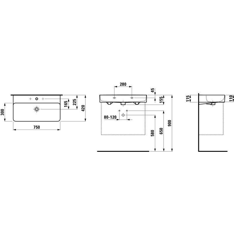 Val 29.53'' L Bathroom Sink, Single