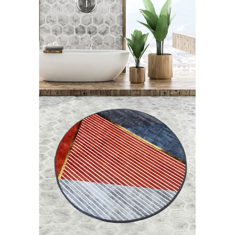 Tapis de bain de haute qualité, 100% polyester, 39,4 x 39,4 pouces, 700 g / m² | Hauteur des poils: 0,4 po, points antidérapants sous la surface | Impression numérique, lavable à la machine, parfaite pour les salles de bain élégantes et la sécurité