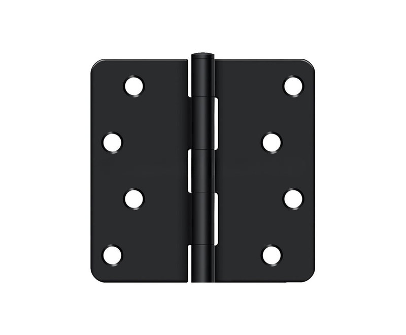 Deltana S44R41B, charnière à rayon 4 po x 4 po x 1/4 po, résidentielle en peinture noire, Peinture noire