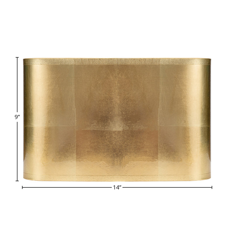Lamp Shade, Gold, 9" H x 14" W x 9" D