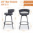 Safeer 28" Counter Height Bar Stools Set of 6 - 360° Swivel with Suede Fabric & Modern Woven Design, Backrest & Footrest for Kitchen Cafe Pub-335193499