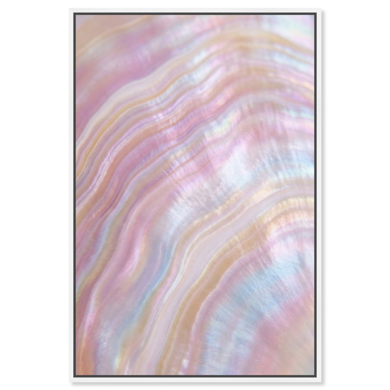Blush Seashell Print by Oliver Gal, 55"H x 37"W, White Floater Frame