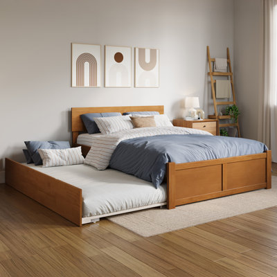 Daurice Full Solid Wood Platform Bed with Trundle by Harriet Bee