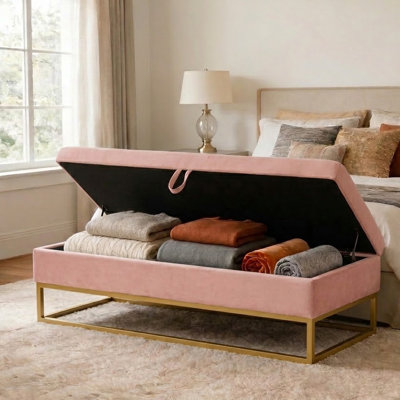 Maran Velvet Upholstered Storage Bench