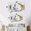 Ensemble de décorations murales Bouddha gris et doré-1800127839