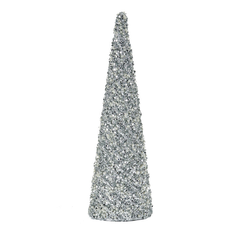 Arbre de Noël artificiel 17,7 "à paillettes, Argent