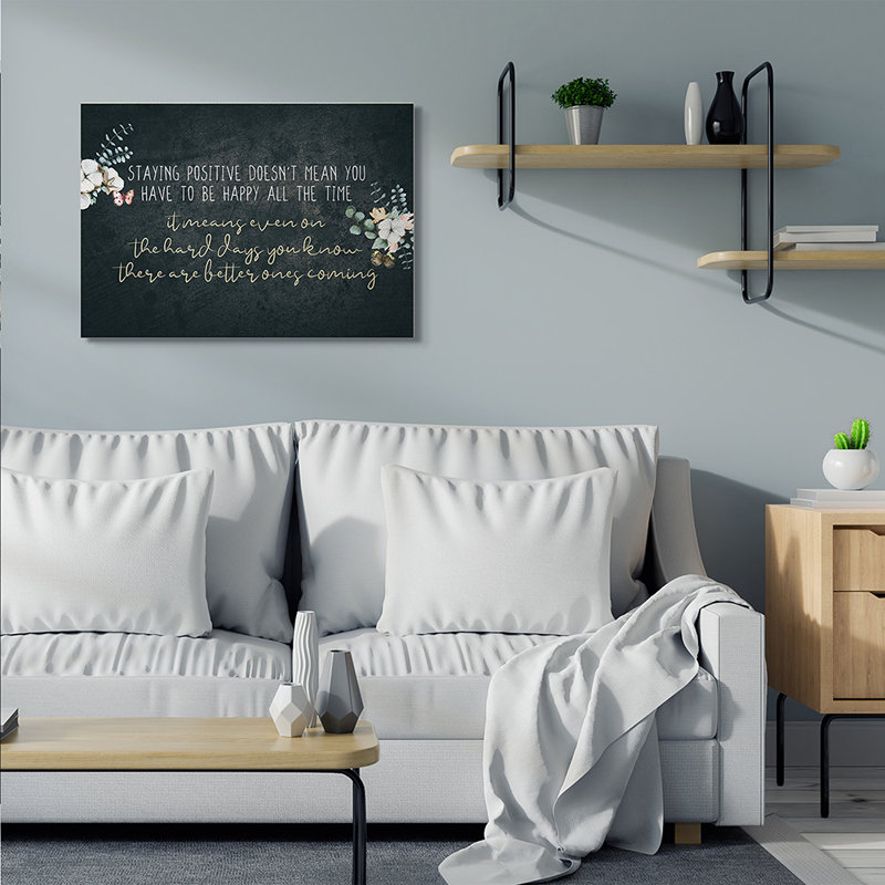 Motivation «Dist certain Stay Stay» par Kim Allen - impression d'art graphique, Toile tendue, H 30 po x l 40 po x 1,5 po