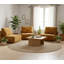 Fauteuil Modern Puff en velours côtelé citrouille