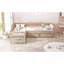 Lit plateforme simple en forme de L avec trois tiroirs de rangement-118098517