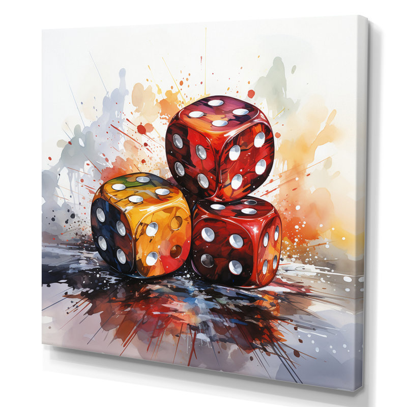 «Casino Royale Dice IV» sur toile, H 24 po x l 24 po x P 1 po, Toile tendue