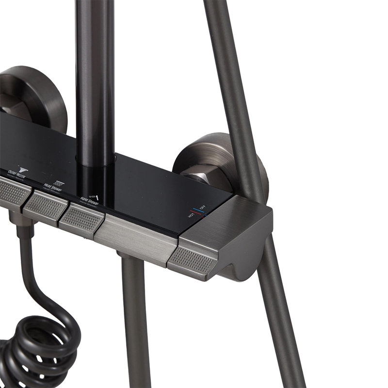 Wall-Mount Bathroom Piano-Key Panel Shower System Set