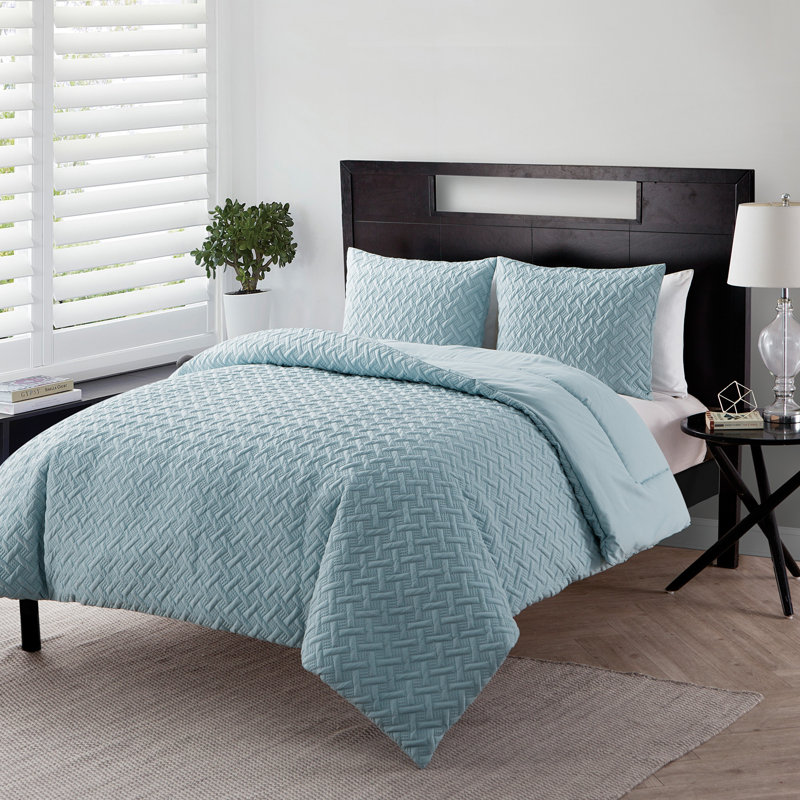 Nina II Embossed Comforter Set, White, Full/Queen Comforter + 2 Standard Shams