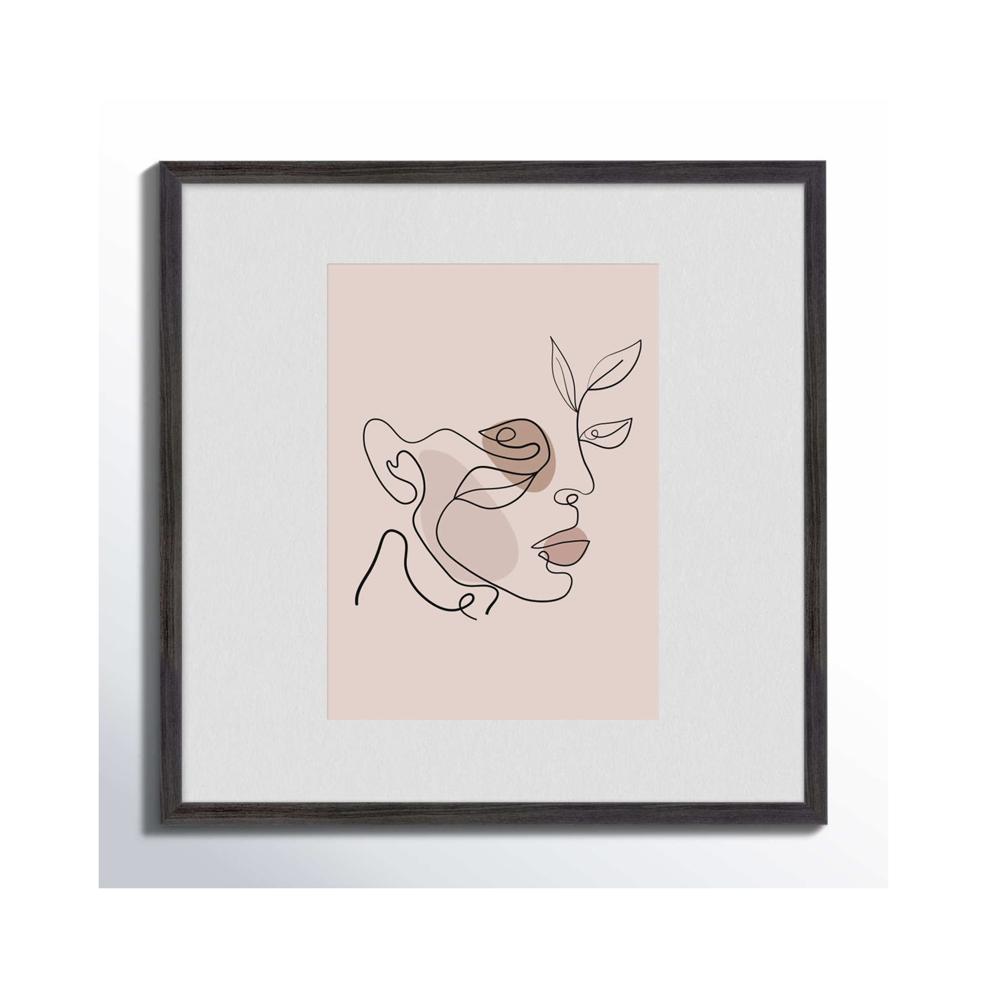 Linetta Wood Picture Frame with Mat, Gray, 12" x 18", 18" x 24"