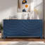 Élégant buffet doté de portes à motif ondulé sophistiquées avec un design à rainures arquées dans un agencement élégant à quatre portes, réglable, adapté pour le bureau, le vestibule et le salon-2058745090