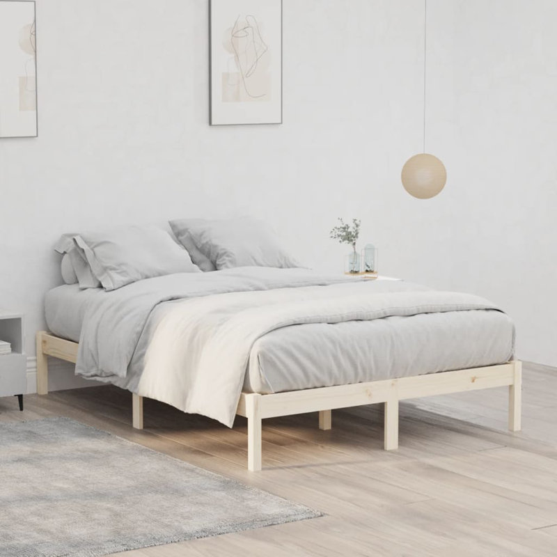Bed Frame Solid Wood, Wood Pine, 137 x 190cm