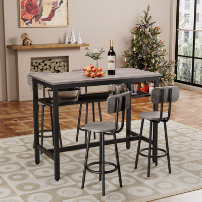Ensemble de 4 chaises de table de bar et de chaises de salle à manger à hauteur de comptoir pour 4 personnes