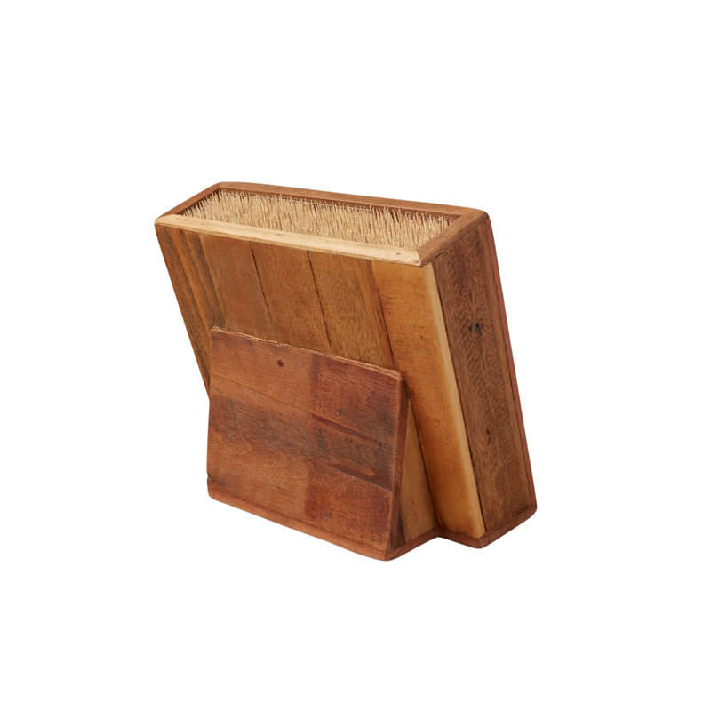 Reclaimed Wood Angled Rectangular Knife Block