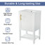 Meuble-lavabo de 20 po avec lavabo, porte à fermeture douce, support de rangement, tablette ouverte et finition blanche élégante-300178657