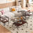 Coffee Table and End tables Set of 3, Tempered Glass Table with MDF layer, Glass-106667874-106667875