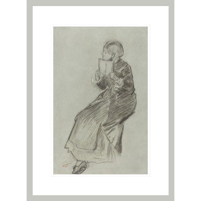 Femme lisant un livre par Edgar Degas, impression giclée encadrée