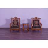 3 Piece Modigliani Ii Sofa Set Black Gold Fabric