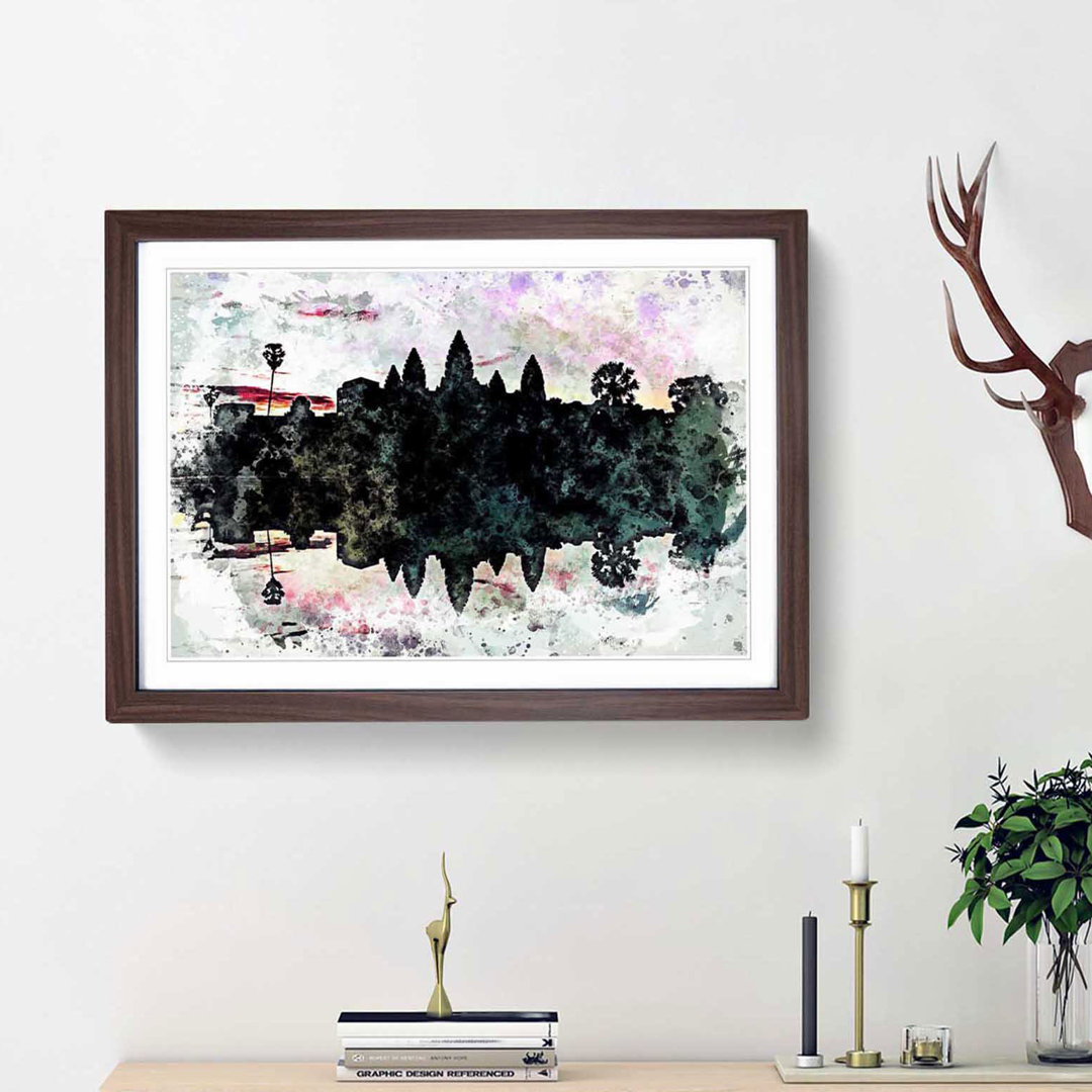Angkor Wat in Cambodia in Abstract - Picture Frame Painting Print