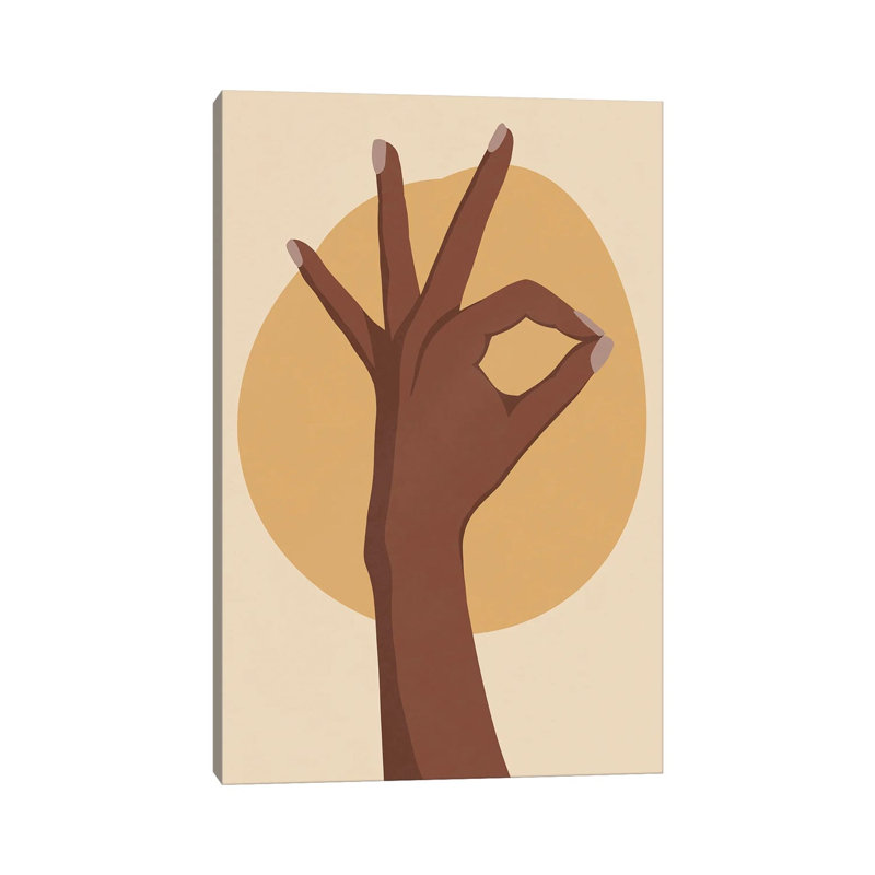 Okay Hand Art 1 Piece Wall Art on Canvas, 101.6 cm H x 66.04 cm W x 1.91 cm D, No Frame