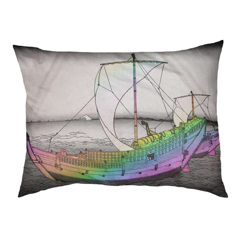 Coussin pour chien kazusa sea route Burkart, Grand (l 52 po x P 42 po x H 17 po), Gris / Bleu