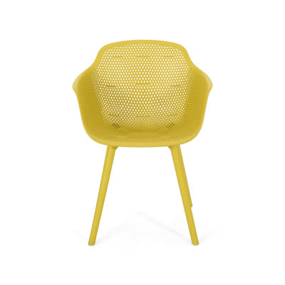 Chaise jaune jaune pour l'extérieur - et une salle à manger tendance en pique-nique en polypropylène avec cadre résistant aux intempéries