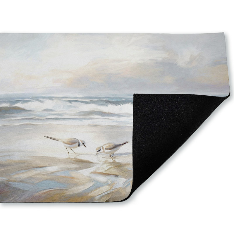 Paillasson Blue Haven Bay Birds, par Ramona Murdock, 18 po x 30 po, Blue Haven Bay Birds