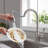 High Arc Kitchen Faucet with 2-Function Pull Down Sprayer Single Handle Deck Mount-122556123