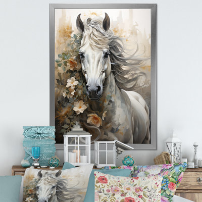 Blooming surréel équin Portrait I - Cheval, art mural, salon