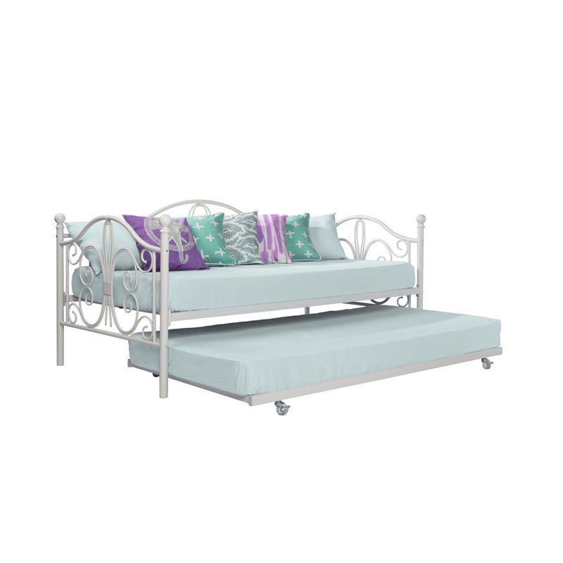 Lit de jour avec couchette Pattonsburg, Lit double, Blanc