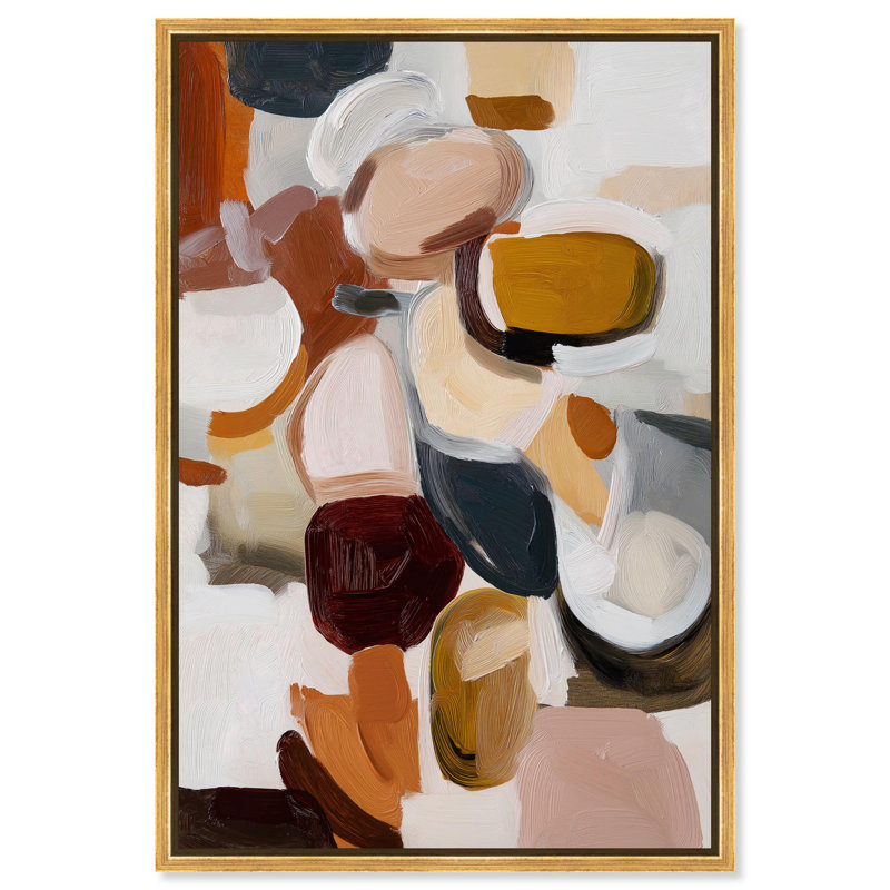 "Taupe Shell Intermix I", reproduction d'art sur toile par Art Remedy, cadre doré, 24 x 36, Cadre doré, H 37 po x l 25 po