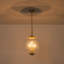 Suspension moderne à globe en verre transparent à 3 lumières