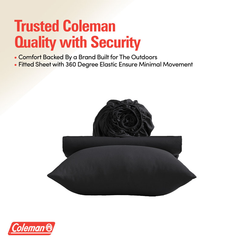 Ensemble de draps 3 pièces Coleman®, Très grand simple, Noir