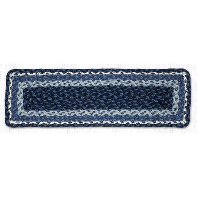  Blue/Gray/Ivory Rectangle Stair Tread 27" x 8.25"