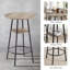 Ensemble de tabourets de bar ronds avec tablette, tabouret rembourré avec dossier, 60 cm L x 60 cm P x 90 cm H-1915070701-1915070703