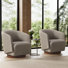 Chaise d'appoint pivotante rembourrée Caysey (ensemble de 2)