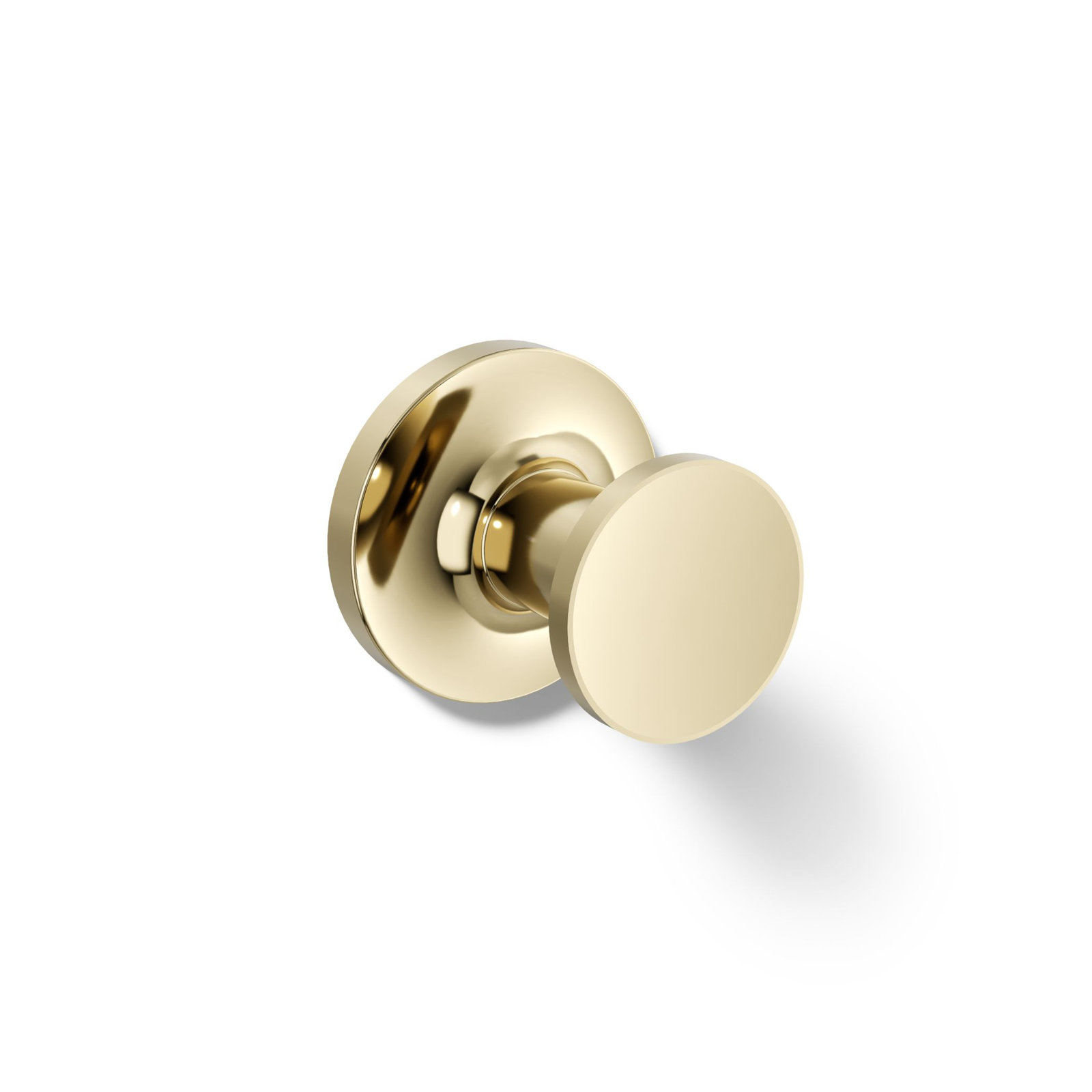 Purist Wall Mounted Round Bathroom Robe Hook, Towel Hook, Clothing Hook, Vibrant French Gold
