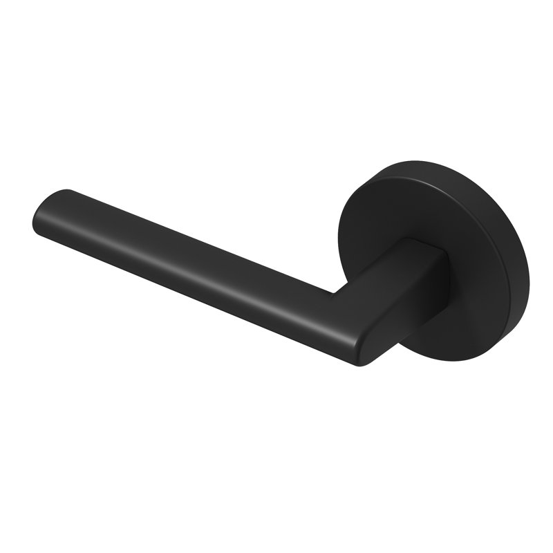 Levier de porte simple Brio de conception moderne dissimulée ne tournant pas (placard, garde-manger ou couloir) - Style minimaliste élégant en noir mat