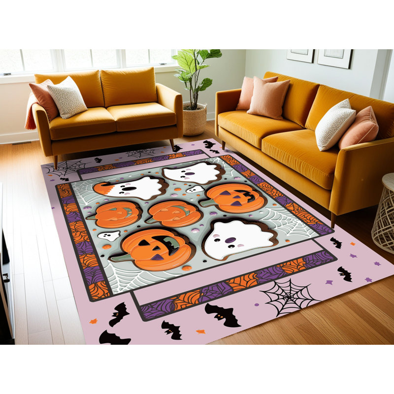 Tapis lavable pour les fêtes d'Halloween One Allium Way®, Rectangle 7 pi x 9 pi
