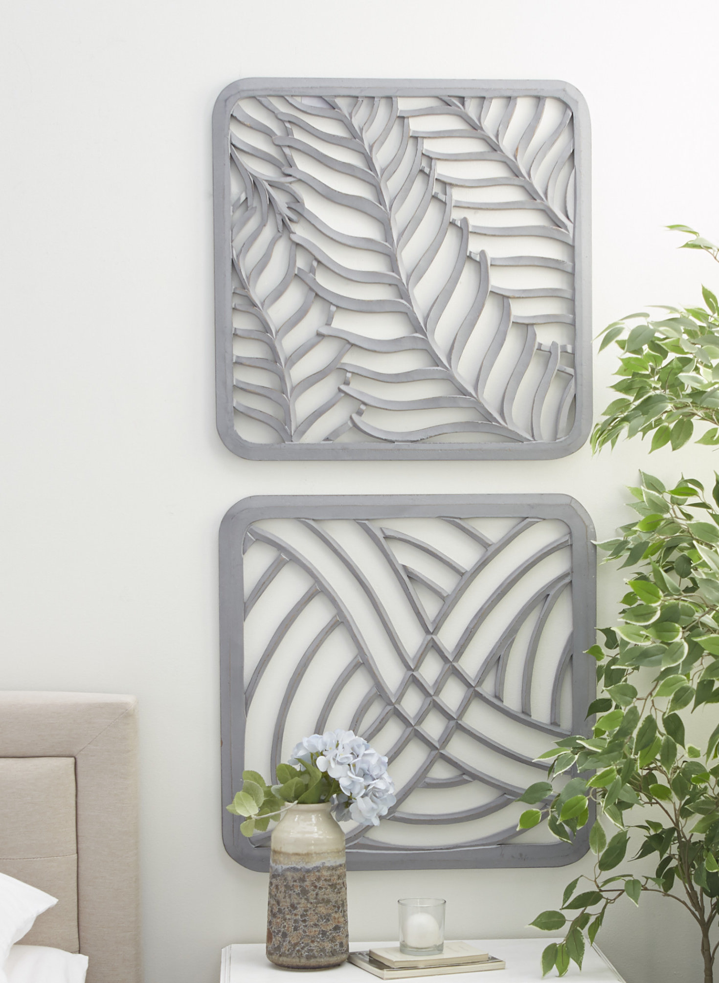 Bay Isle Home™ 2 Piece Carved Wood Wall Décor Set & Reviews | Wayfair
